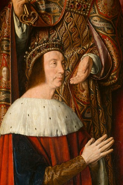 Duc Pierre II de Bourbon, (détail) Triptyque du maître de Moulins - Jean Hey