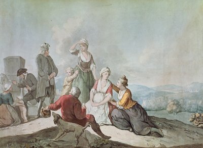 Voltaire conversant avec les paysans à Ferney - Jean Huber