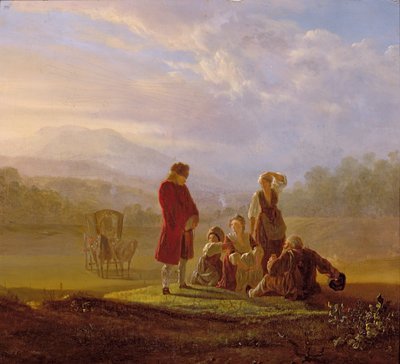 Voltaire conversant avec les paysans à Ferney - Jean Huber