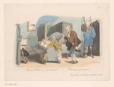 Le baron est emmené par un fossoyeur et la Mort (Voyage pour l