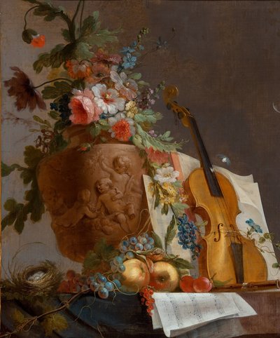 Nature morte avec des fleurs et un violon - Jean-Jacques Bachelier