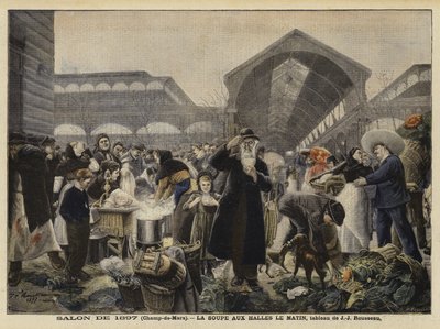 Étal de soupe au marché des Halles le matin - Jean Jacques Rousseau