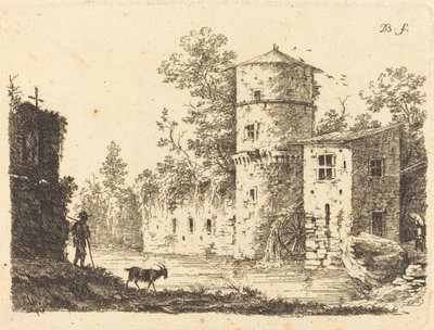 Ancienne tour avec un moulin à eau - Jean Jacques de Boissieu