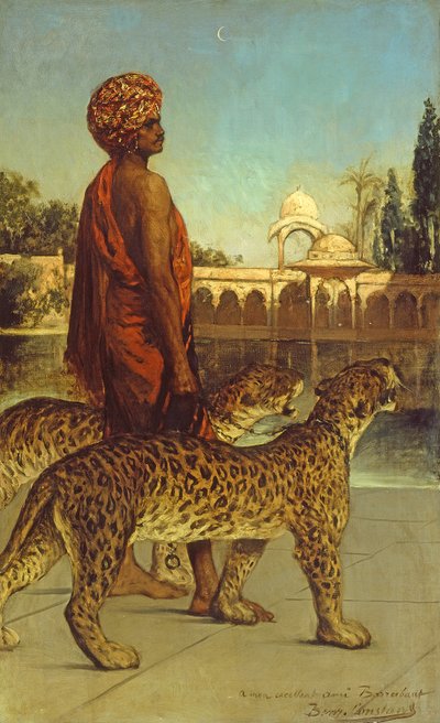 Le garde du palais avec deux léopards - Jean Joseph Benjamin Constant