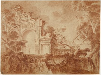 Figure debout dans des ruines classiques - Jean Laurent Legeay