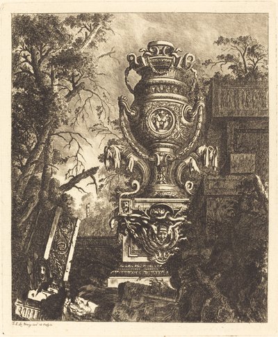 Vase avec Deux Têtes Fantastiques - Jean Laurent Legeay
