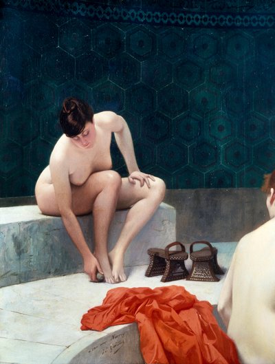 Deux femmes au bain. Peinture de Jean-Leon Gerome (Jean Leon Gerome - Jean Leon Gerome