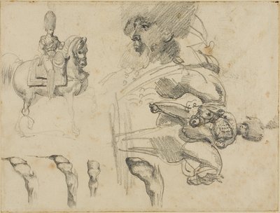 Croquis de chevaux, de soldats et de sabots - Jean Louis André Théodore Géricault