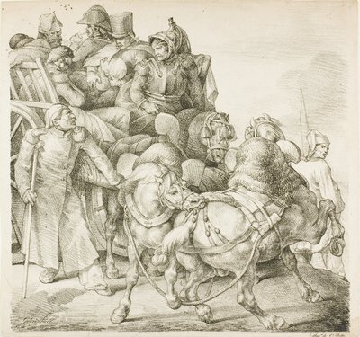 Chariot chargé de soldats blessés - Jean Louis André Théodore Géricault