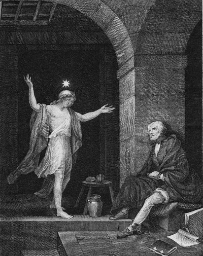 Hesper apparaissant à Colomb en prison, 1800s - Jean Louis Delignon