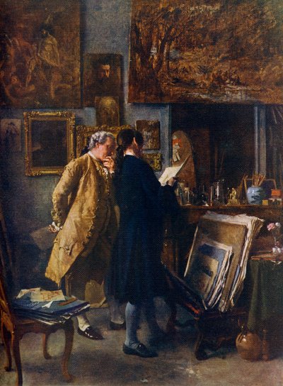 Un artiste montrant son travail, vers 1850 - Jean Louis Ernest Meissonier
