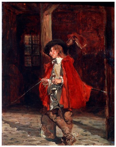 Bretteur en manteau rouge, 19ème siècle - Jean Louis Ernest Meissonier