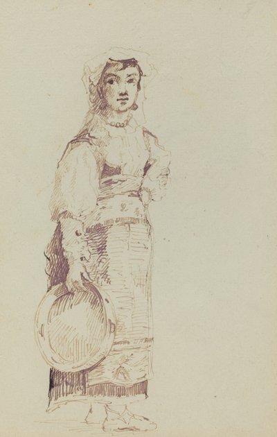 Femme avec un tambourin (verso) - Jean Louis Ernest Meissonier