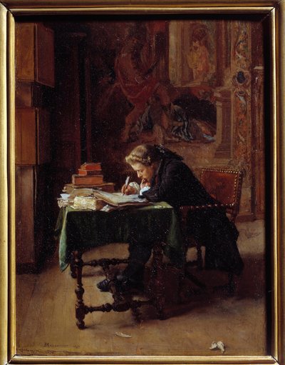 Jeune homme écrivant dans son bureau - Jean Louis Ernest Meissonier