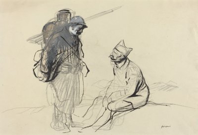 Poilu et Tommy conversant - Jean Louis Forain