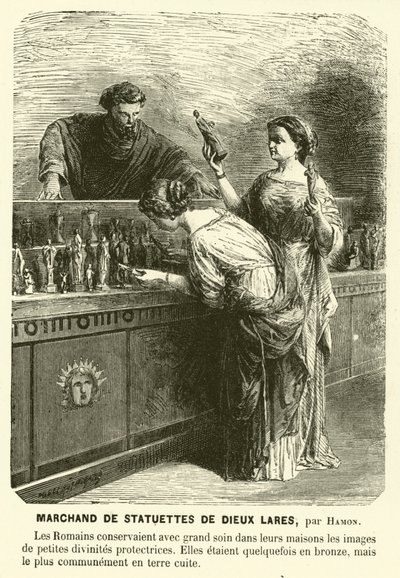 Vendeur de statuettes de Lares, divinités gardiennes romaines - Jean Louis Hamon