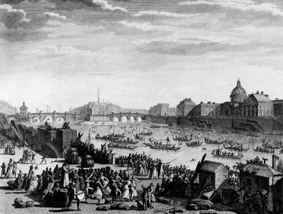 Révolution française : Fête exécutée en mémoire de la fédération : jeu sur la Seine à Paris le 18 juillet - Jean Louis II (after) Prieur