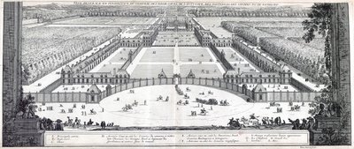 Veve generale en perspective du chasteau, des basse-cours, de l