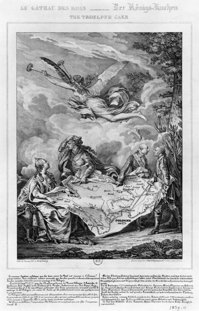 Le Gâteau des Douze, première partition de la Pologne le 26 septembre 1772, gravé par Noël Le Mire (1724-1800) - Jean Michel the Younger Moreau