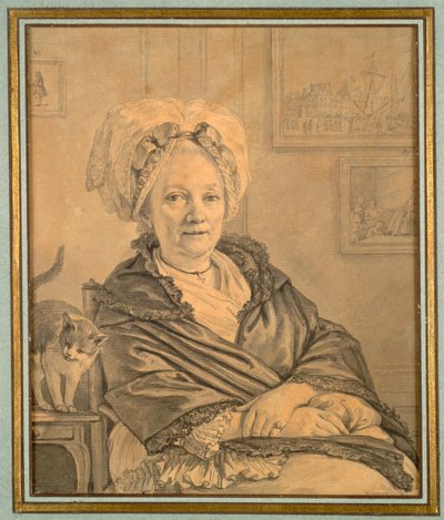 Femme assise avec un chat, vers 1776 - Jean Michel the Younger Moreau