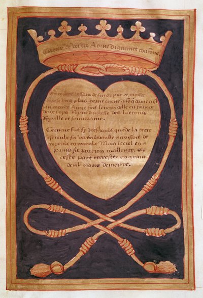 Fol. 61r Le cœur couronné de courage, du compte rendu des funérailles d