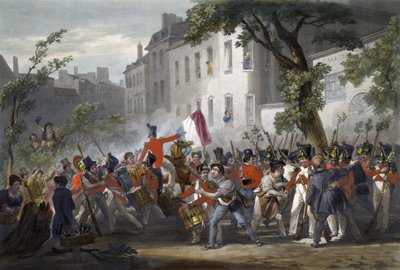 La 5e ligne fraternise avec la population, boulevard des Italiens, le 29 juillet - Jean Pierre Marie Jazet