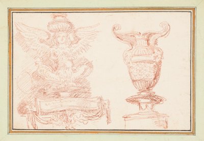 Détail ornemental avec figure ailée et vase - Jean Robert Ango
