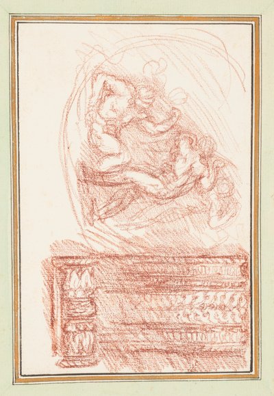Deux figures masculines et un motif décoratif - Jean Robert Ango