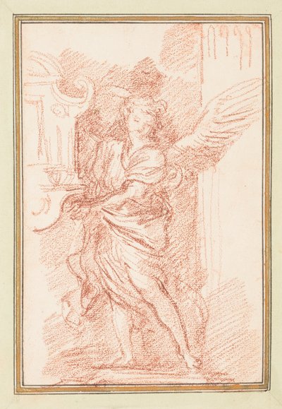 Figure ailée entre fenêtre et colonne - Jean Robert Ango
