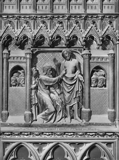 Cathédrale, intérieur, jubé, Jésus-Christ apparaissant aux apôtres, incrédulité de Saint Thomas, vers 1340-51 - Jean and Jean Le Boutellier Ravy