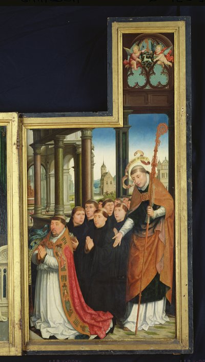 Polyptyque de la glorification de la Sainte Trinité, panneau représentant des moines - Jean the Elder Bellegambe