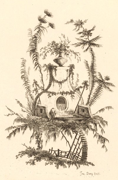 Fontaine chinoise avec vase - Jeanne Deny