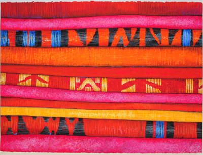 Tissus marocains 2, 2013 (gouache sur papier) - Jeanne Maze