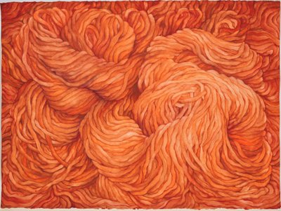 Laine terre de Sienne brûlée, 2013 (gouache sur papier) - Jeanne Maze