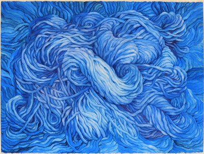 Laine bleu cobalt, 2013 (gouache sur papier) - Jeanne Maze