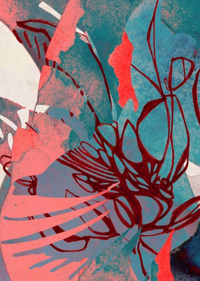 Coral Teal Organic Flow - Jenja Braun