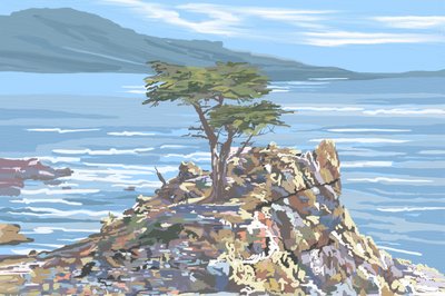 Cyprès solitaire sur la falaise océanique - Jenna Alheit