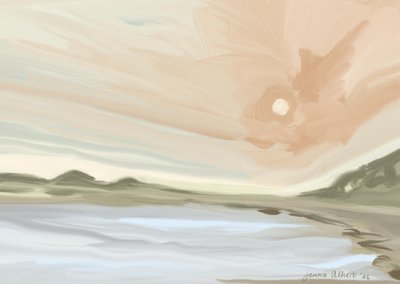 Coucher de soleil sur une plage sereine - Jenna Alheit