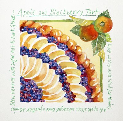 Tarte aux pommes et aux mûres, 2014 (aquarelle) - Jennifer Abbott