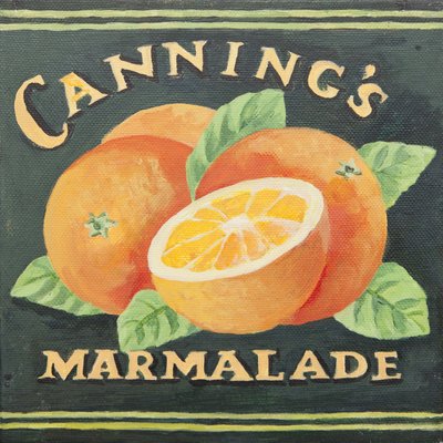 Etiquette de boîte de marmelade Cannings (acrylique) - Jennifer Abbott