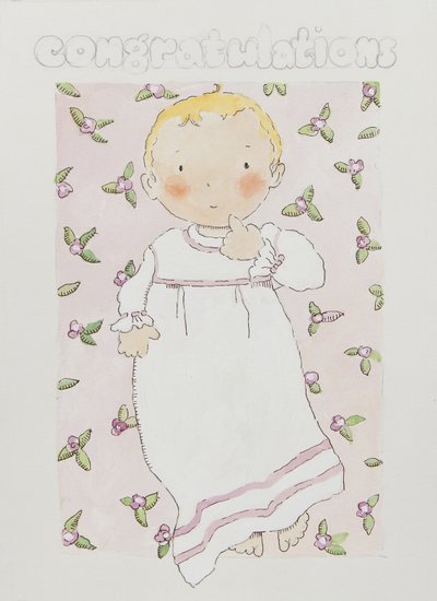 Nouvelle petite fille (aquarelle) - Jennifer Abbott