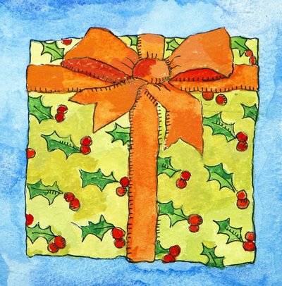 Cadeau emballé, 2011 (aquarelle) - Jennifer Abbott