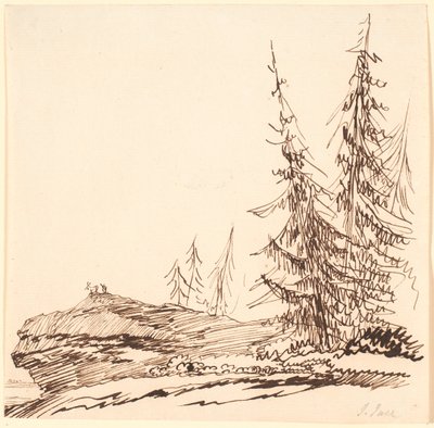 Un promontoire rocheux avec des sapins - Jens Juel