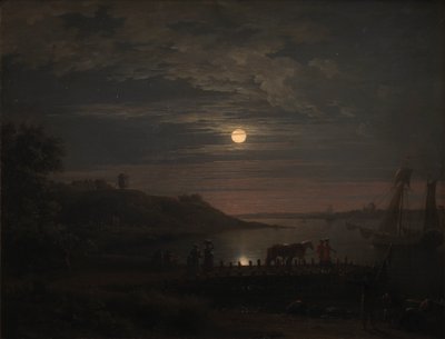 La traversée du Petit Belt à Snoghøj. Lever de lune - Jens Juel