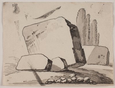 Fragments de ruines et cyprès - Jens Petersen Lund
