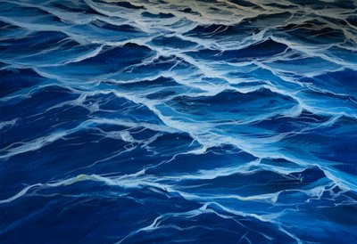 Mer bleue, 2020 (tempera sur papier) - Jerome Glomaud