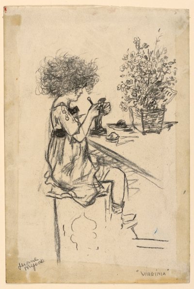 Virginia posant, étude pour une gravure - Jerome Myers