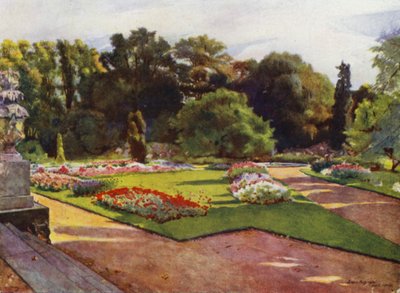 Sion, vue vers les parterres et la fontaine - Jessie MacGregor