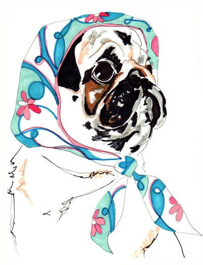 Carlin en Pucci, 2012 (stylo et encre sur papier) - Jo Chambers