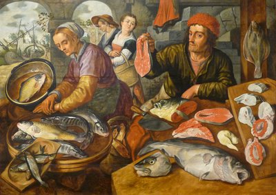 French: Le Marché aux poissons Fish market - Joachim Beuckelaer